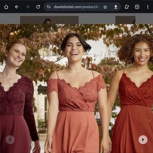 Chiffon David's Bridal off shoulder long dress size 20